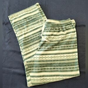 CROFT AND BORROW Women drawstring pajama sleep pant bottom mint green stripe XL